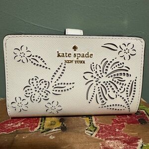 Kate Spade Cream Floral Cutout Wallet